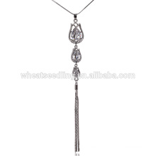 Nouvelle mode express tassel sweater pendentif en cristal design chaîne de mariée long collier